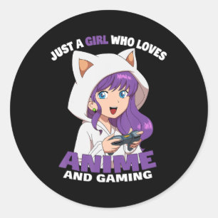 Gewoon een meisje dat van Anime houdt en van Anime Ronde Sticker