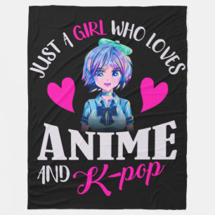 Gewoon een meisje dat van Anime houdt en van K-Pop Fleece Deken