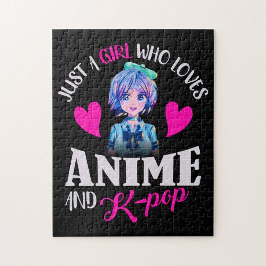 Gewoon een meisje dat van Anime houdt en van K-Pop Legpuzzel (Verticaal)