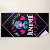 Gewoon een meisje dat van Anime houdt en van K-Pop Strandlaken (Voorkant)