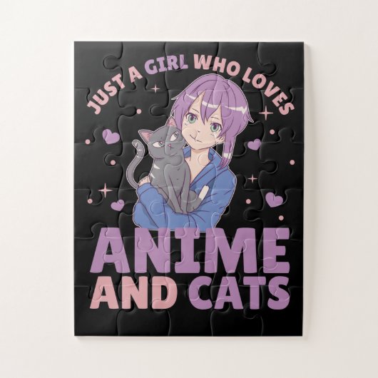 Gewoon een meisje dat van Anime houdt en van Katte Legpuzzel (Verticaal)
