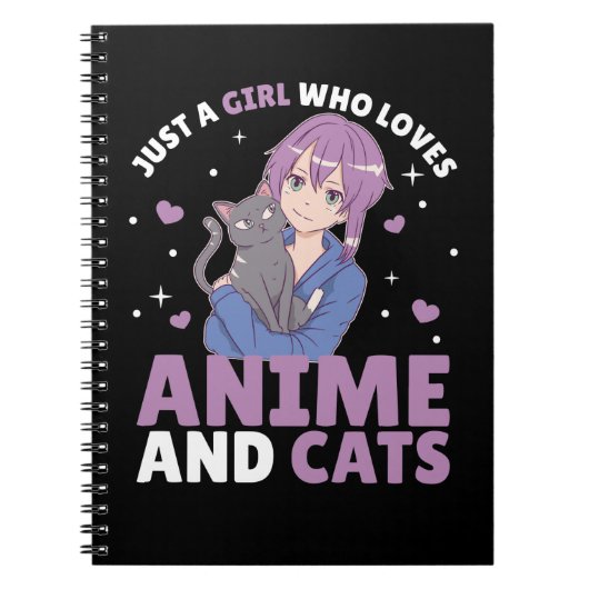 Gewoon een meisje dat van Anime houdt en van Katte Notitieboek (Voorkant)