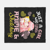 Gewoon een meisje dat van Anime houdt en van ketti Fleece Deken (Voorkant (Horizontaal))