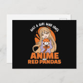 Gewoon een meisje dat van Anime houdt en van rode  Briefkaart (Voorkant / Achterkant)