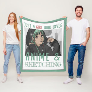 Gewoon een meisje dat van Anime houdt en van Schet Fleece Deken