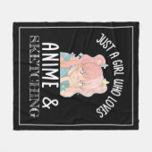 Gewoon een meisje dat van Anime houdt en van Schet Fleece Deken (Voorkant (Horizontaal))