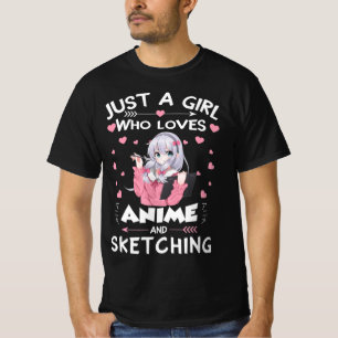 Gewoon een meisje dat van Anime houdt en van Sketc T-shirt