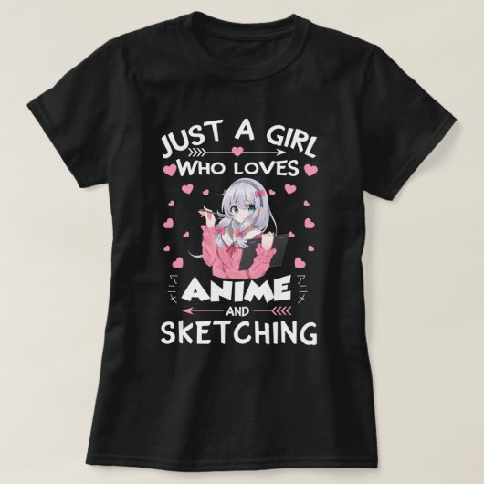 Gewoon een meisje dat van Anime houdt en van Sketc T-shirt