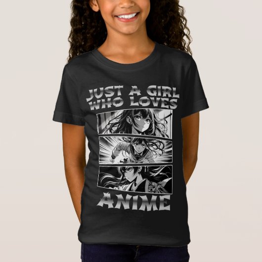 Gewoon een meisje dat van anime houdt t-shirt (Voorkant)