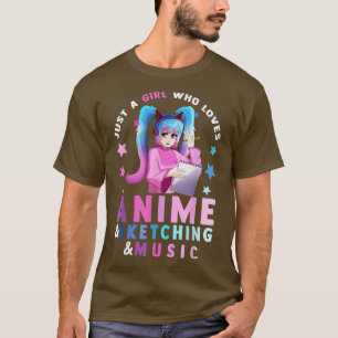 Gewoon een meisje dat van Anime houdt, van Sketchi T-shirt
