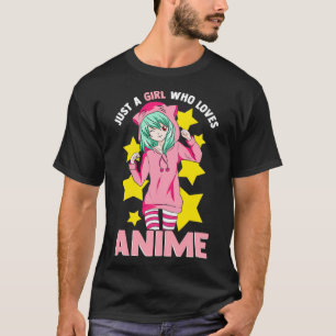 Gewoon een meisje dat van Anime Kawaii Japans Mang T-shirt
