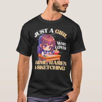 Gewoon een meisje dat van Anime Ramen houdt en een T-shirt