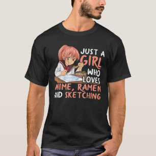 Gewoon een meisje dat van Anime Ramen houdt en J k T-shirt