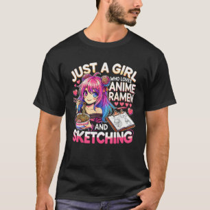 Gewoon een meisje dat van Anime Ramen houdt en Ja T-shirt