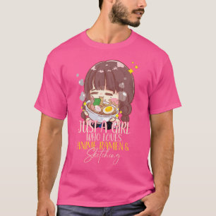 Gewoon een meisje dat van Anime Ramen houdt en ket T-shirt