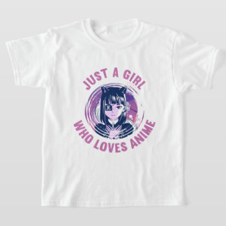 Gewoon een meisje dat van Anime T-Shirt 3 cm Ronde