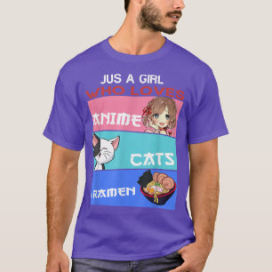 Gewoon een meisje dat van animeketters houdt en Ja T-shirt