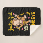 Gewoon een meisje dat van apen houdt sherpa deken (Voorkant (horizontaal))