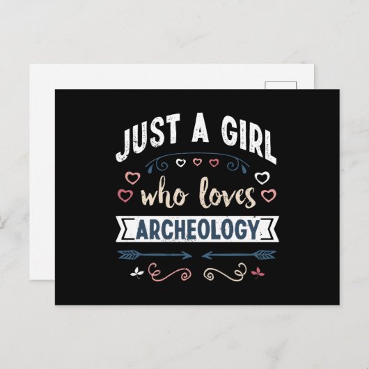 Gewoon een meisje dat van Archeology Funny Gifts h Briefkaart (Voorkant / Achterkant)