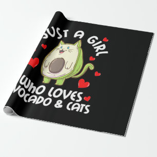 Gewoon een meisje dat van Avocado houdt en katten Cadeaupapier