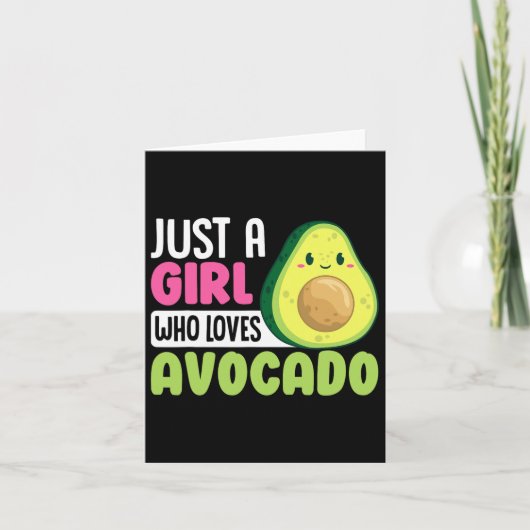 Gewoon een meisje dat van avocado houdt, grappig g kaart (Voorkant)
