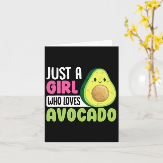 Gewoon een meisje dat van avocado houdt, grappig g kaart (Gele Bloem)