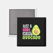 Gewoon een meisje dat van avocado houdt Grappig Ge Magneet (Voorkant / Achterkant)