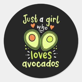 Gewoon een meisje dat van Avocados houdt Ronde Sticker