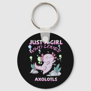 Gewoon een meisje dat van Axolotls Anime Kawaii Gi Sleutelhanger