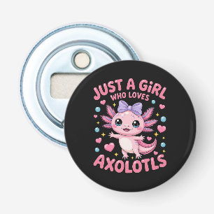Gewoon Een Meisje Dat Van Axolotls Houdt Button Flesopener