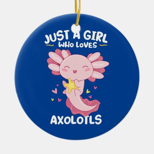 Gewoon een meisje dat van Axolotls houdt Kawaii Cu Keramisch Ornament (Voorkant)