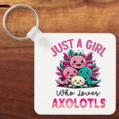 gewoon een meisje dat van Axolotls houdt Sleutelhanger (Voorkant)