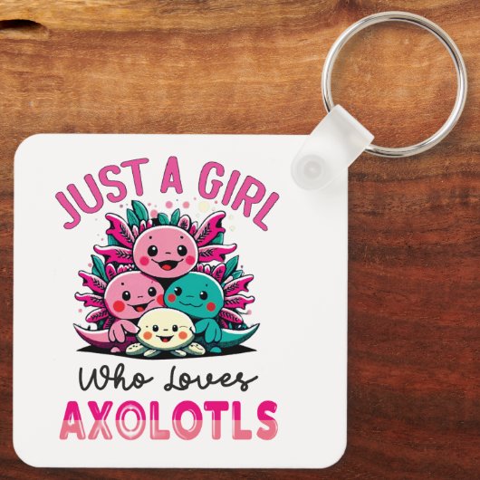 gewoon een meisje dat van Axolotls houdt Sleutelhanger (Achterkant)