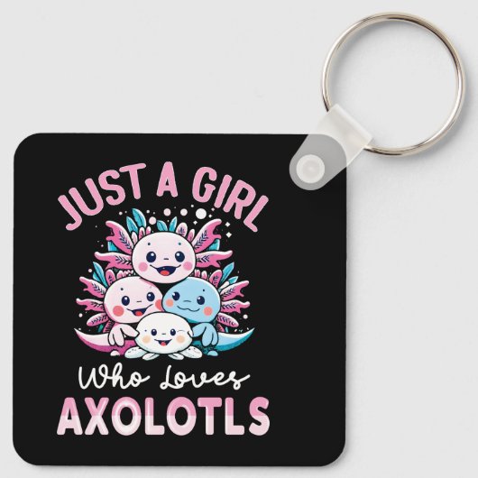 gewoon een meisje dat van Axolotls houdt Sleutelhanger (Achterkant)