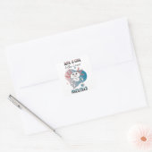 Gewoon een meisje dat van Axolotls houdt Vierkante Sticker (Envelop)