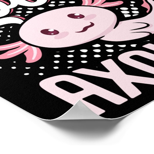 Gewoon een meisje dat van Axolotls Kawaii houdt Poster (Hoek)