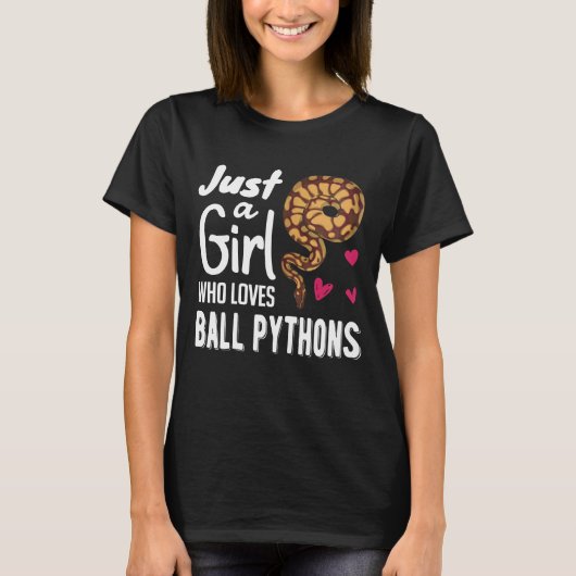 Gewoon een meisje dat van Ball Python T-shirt Snak (Voorkant)