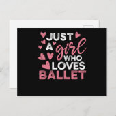 Gewoon een meisje dat van ballet ballerina danst h briefkaart (Voorkant / Achterkant)