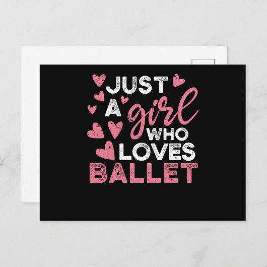 Gewoon een meisje dat van ballet ballerina danst h briefkaart (Voorkant / Achterkant)