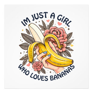 Gewoon Een Meisje Dat Van Bananen Houdt Foto Afdruk