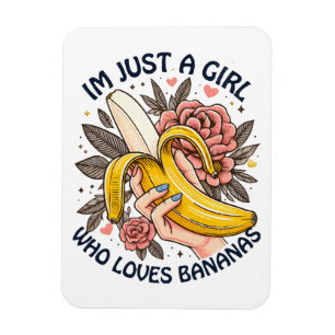 Gewoon een meisje dat van bananen houdt magneet