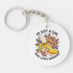 Gewoon Een Meisje Dat Van Bananen Houdt Sleutelhanger