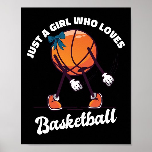 Gewoon een meisje dat van basketbal houdt - basket poster (Voorkant)