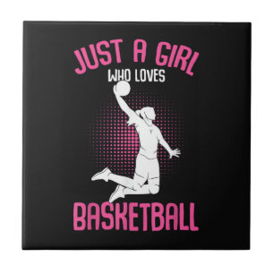 Gewoon een meisje dat van basketbal houdt kinderen tegeltje