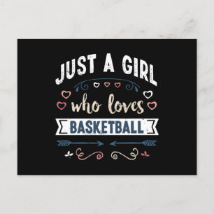 Gewoon een meisje dat van Basketball Funny Gifts h Briefkaart