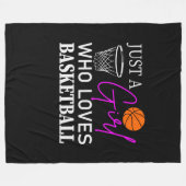 Gewoon een meisje dat van Basketball houdt Fleece Deken (Voorkant (Horizontaal))