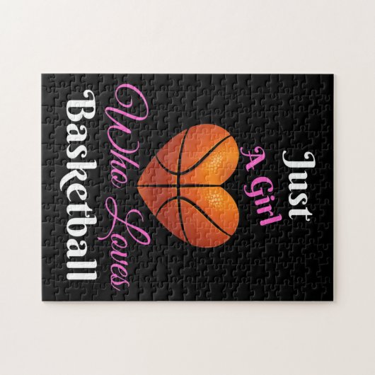 Gewoon een meisje dat van Basketball houdt Legpuzzel (Horizontaal)