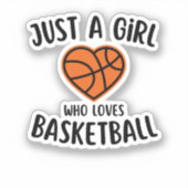Gewoon een meisje dat van Basketball houdt Sticker (Voorkant)