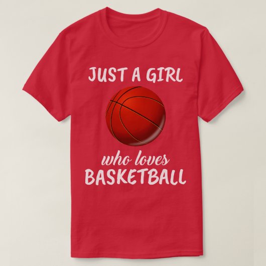 Gewoon een meisje dat van Basketball houdt T-shirt (Design voorkant)