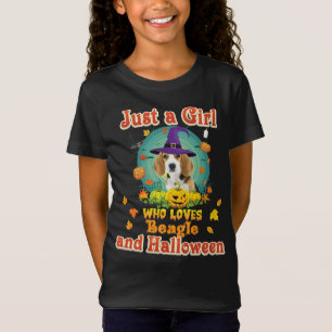 Gewoon een meisje dat van Beagle Dog houdt en Hall T-shirt